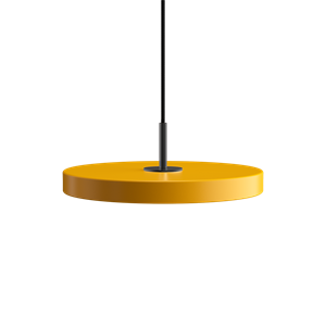Umage - Loftlampe pendel Asteria m/ sort top - mini - Saffron Gul (Ø31 cm)